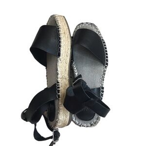 H&M black and beige strappy espadrilles